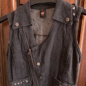 Denim Jean studded vest